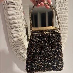 Vintage 1960s Black and Gold box bag